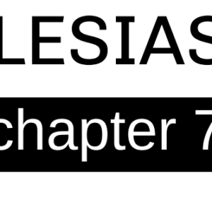 Ecclesiastes - Chapter 7